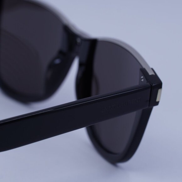 Saint Laurent SL 51 CUT 001 Sunglasses Black/Silver Square Frame, Black Lenses - Picture 5 of 10